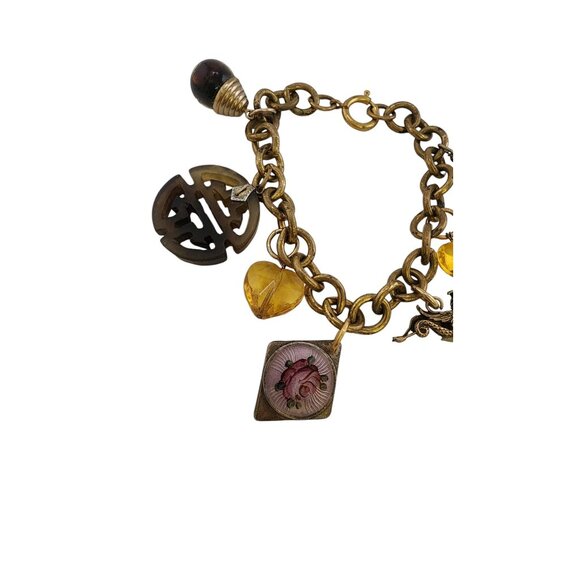 Vintage Mixed Media Charm Bracelet (A5772) - Picture 3 of 5